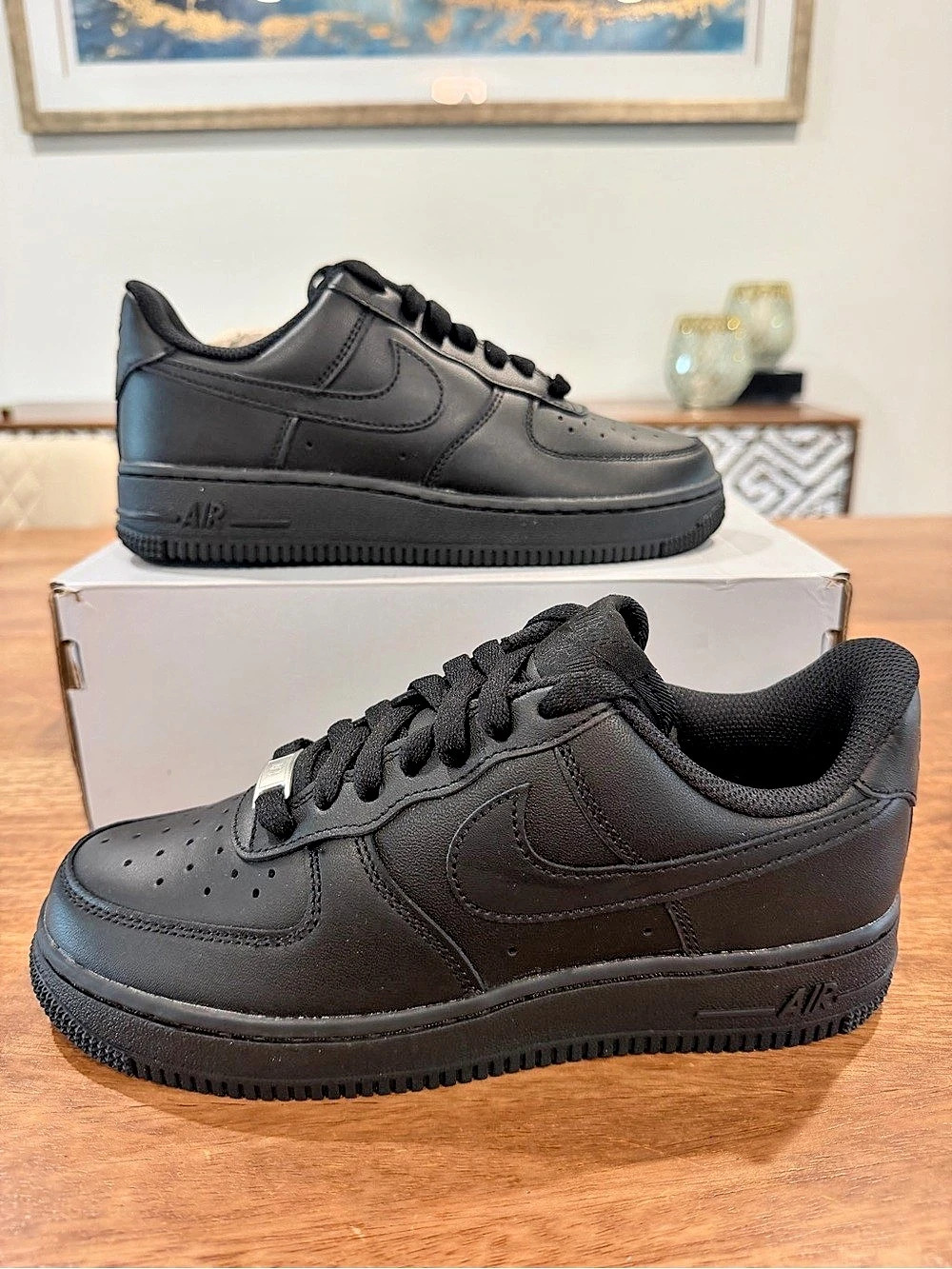 Nike Air Force 1 '07 Low Triple Black Sneakers-Size 6.5W/5M BNIB